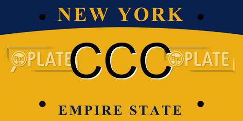 CCC New York License Plate
