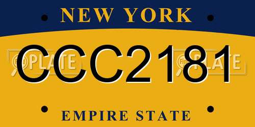 CCC2181 New York License Plate