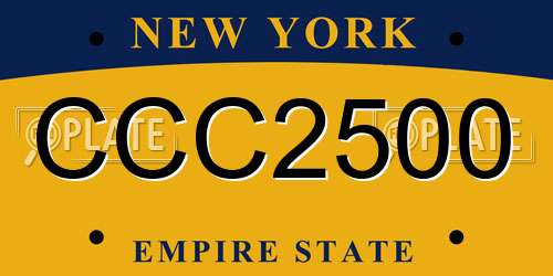 CCC2500 New York License Plate