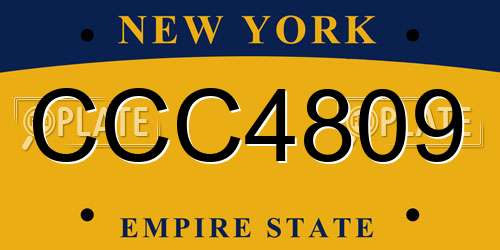 CCC4809 New York License Plate