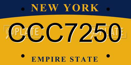 CCC7250 New York License Plate