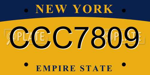 CCC7809 New York License Plate