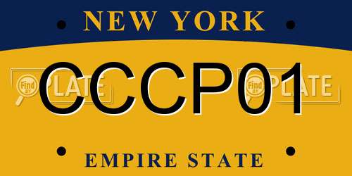 CCCP01 New York License Plate
