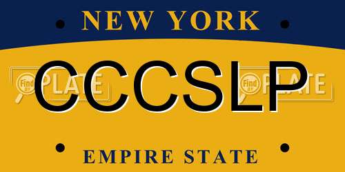 CCCSLP New York License Plate