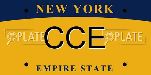 CCE New York License Plate