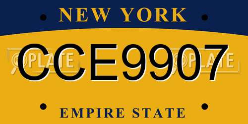 CCE9907 New York License Plate