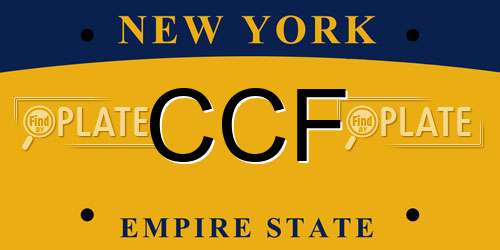 CCF New York License Plate