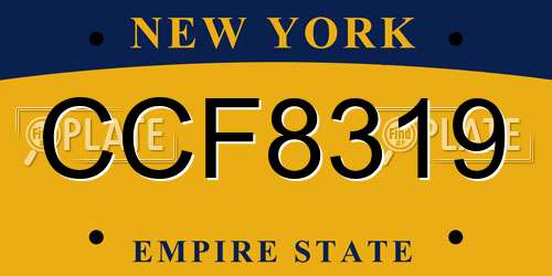 CCF8319 New York License Plate
