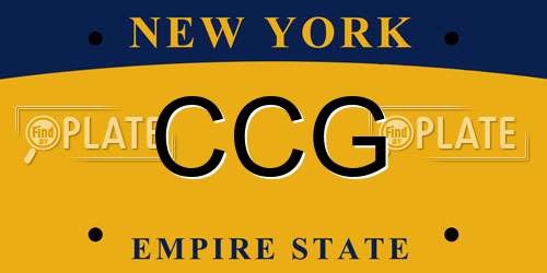 CCG New York License Plate