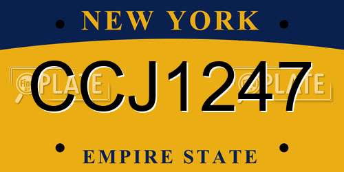 CCJ1247 New York License Plate