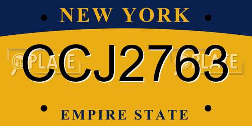 CCJ2763 New York License Plate