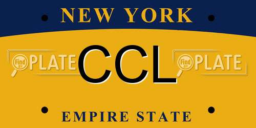 CCL New York License Plate