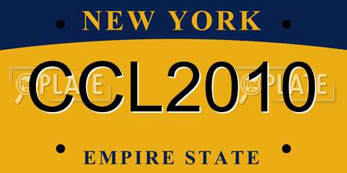 CCL2010 New York License Plate