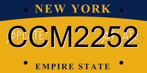 CCM2252 New York License Plate