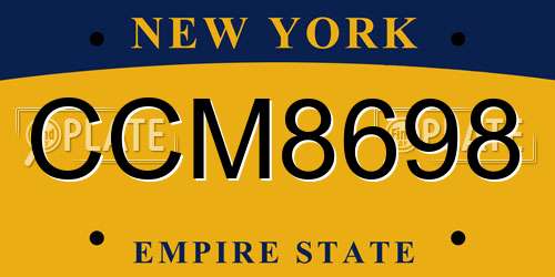 CCM8698 New York License Plate