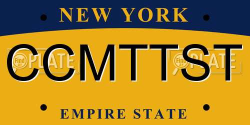 CCMTTST New York License Plate