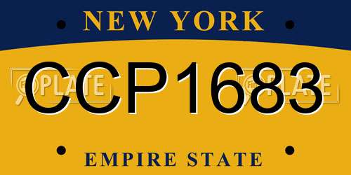 CCP1683 New York License Plate