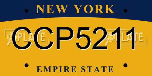 CCP5211 New York License Plate