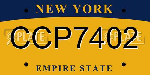 CCP7402 New York License Plate