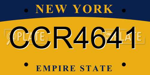 CCR4641 New York License Plate