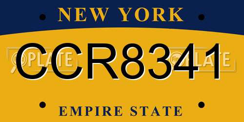 CCR8341 New York License Plate