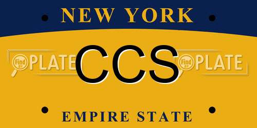 CCS New York License Plate