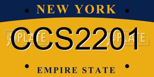 CCS2201 New York License Plate