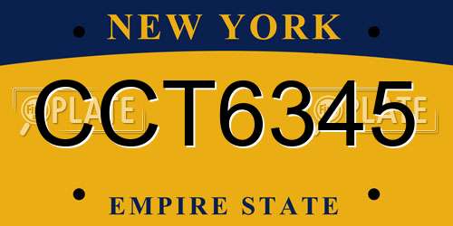 CCT6345 New York License Plate