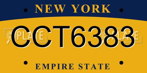 CCT6383 New York License Plate