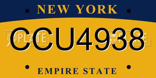 CCU4938 New York License Plate