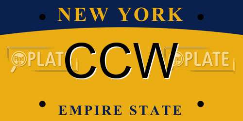 CCW New York License Plate