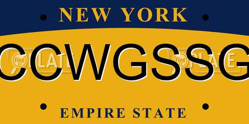 CCWGSSG New York License Plate