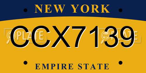 CCX7139 New York License Plate