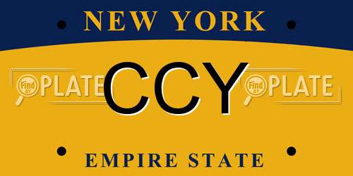 CCY New York License Plate