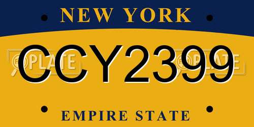 CCY2399 New York License Plate
