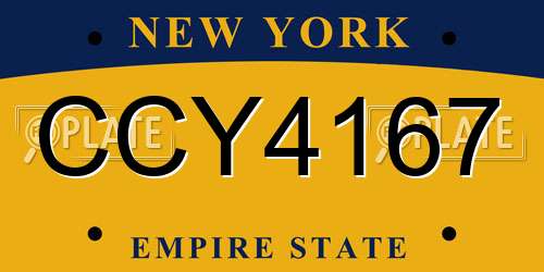 CCY4167 New York License Plate
