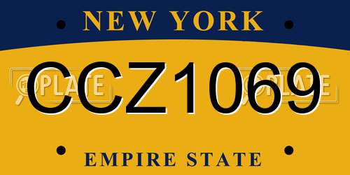 CCZ1069 New York License Plate
