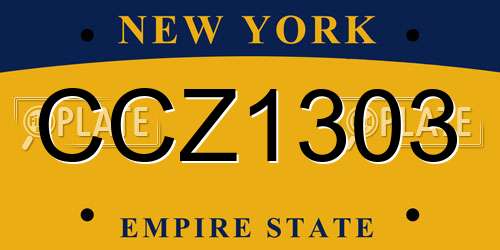 CCZ1303 New York License Plate
