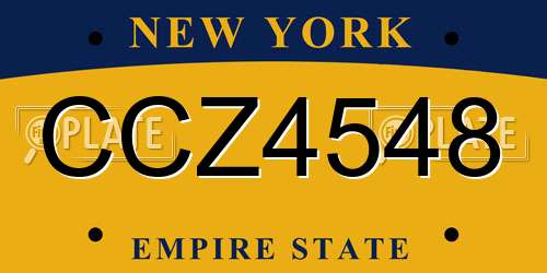 CCZ4548 New York License Plate