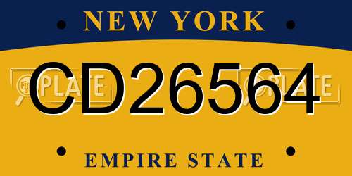 CD26564 New York License Plate