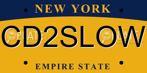 CD2SLOW New York License Plate