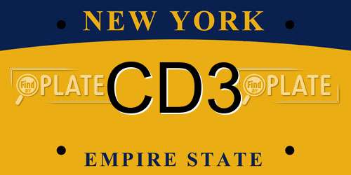 CD3 New York License Plate
