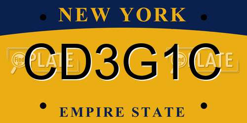 CD3G1C New York License Plate