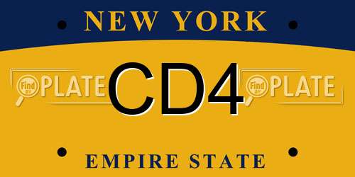 CD4 New York License Plate