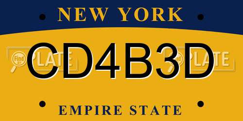 CD4B3D New York License Plate