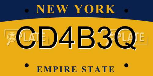CD4B3Q New York License Plate