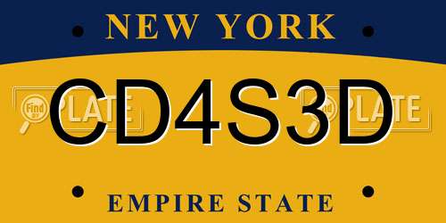 CD4S3D New York License Plate
