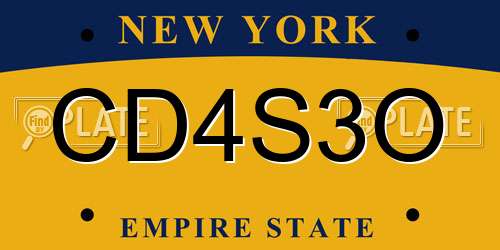CD4S3O New York License Plate