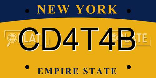 CD4T4B New York License Plate