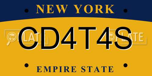 CD4T4S New York License Plate